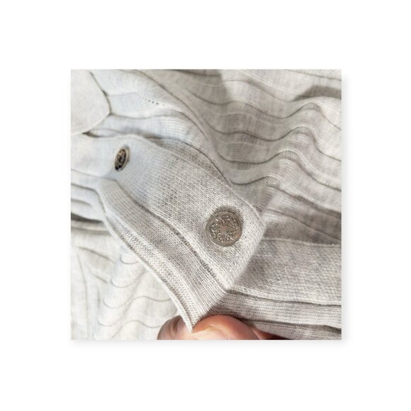 White House Black Market Ribbed Gray Button Up Cardigan Sweater SZ S Cozy - Picture 8 of 9